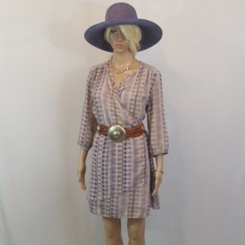 Gauzy Tie Dye Wrap Dress
